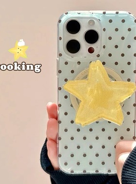 适用华为mate60手机壳Pura70绿底黑波点p50p40黄星星磁吸支架mt30pro网红超火z畅享20畅想10s清新9plus高级8E