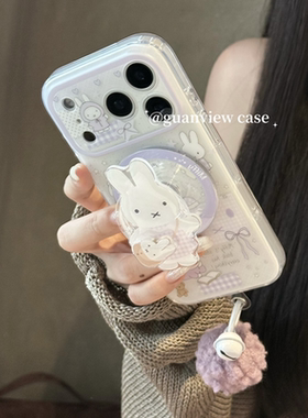 适用小米17/15手机壳turbo4红米note14/13/12米菲兔civi3/2/4/5pro旋转磁吸支架11T/10/9/8毛球铃铛挂件max壳