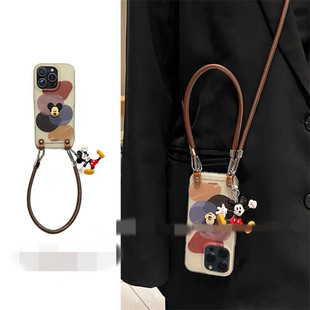 70畅玩50莫兰迪涂鸦色块x60v40米奇挂件magic7 适用华为荣耀300 100手机壳90 3手绳play9T斜挎8t