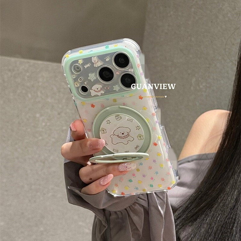 适用realme15/13/12/11/10s真我neo8/7/6手机壳GT8/5花朵狗v11v23v25旋转360°支架q2Q3Q5高级v30v60时尚x7壳图片