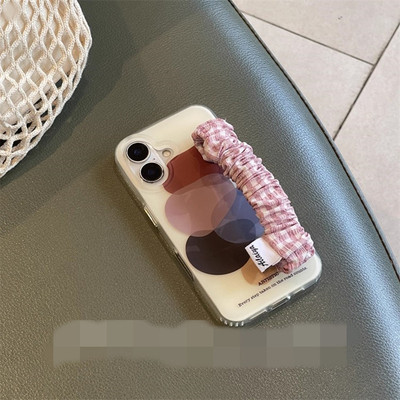 适用vivoy78y35y36y37手机壳y52s莫兰迪色块y53s褶皱手腕带y55t时尚y73s网红y76s超火y85y93y70s女z6z5u3x新n