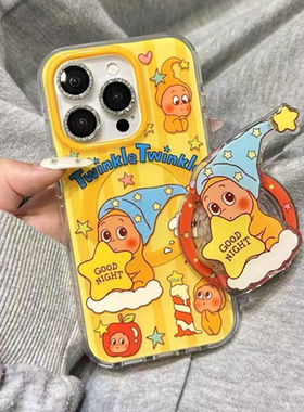 适用opporeno13手机壳Findx8/7/6/5/3星星人k12k11旋转磁吸支架Reno10/9小众高级4se网红超火Ace2可爱时尚pro