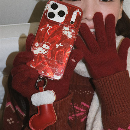 适用opporeno13手机壳Findx8/7/6/5/3蝴蝶结小马k12k11挂件Reno10/9马年4se酒红羽纱Ace2可爱时尚pro文艺复古