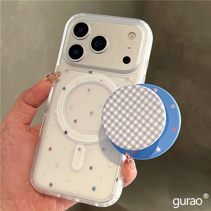 适用小米17/15手机壳turbo4红米note14/13/12彩色星星civi5pro/4/3/2磁吸支架11T/10/9/8磨砂max/mix保护套女