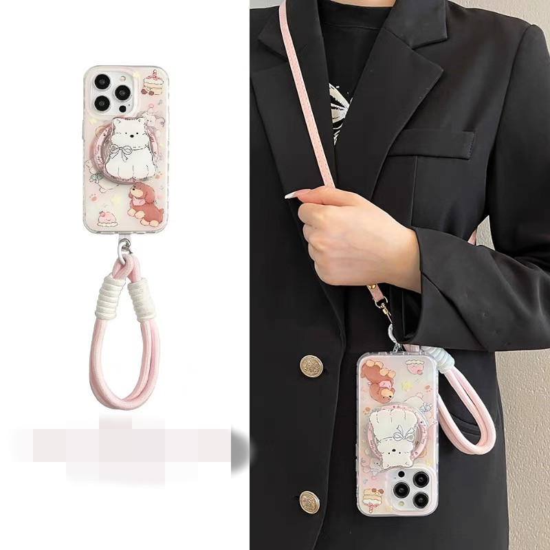 适用三星s25s24s23s22s21U手机壳note10+磁吸支架s20fe可拎手绳s8s9斜挎网红超火s10小众A53a72A55时尚a42A71