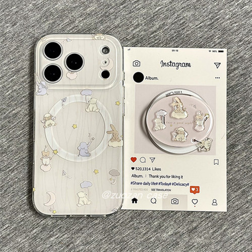 适用小米15手机壳turbo4红米note14/13/12条纹熊兔civi3/2/4/5pro吊坠磁吸支架11T/10/9/8高级max可爱时尚mix