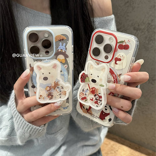 适用红米k80k70k60k50k40s手机壳note15/14/13/12/11T西高地k30k20摇摇乐磁吸支架10/9/8/7新turbo4卡通3外壳