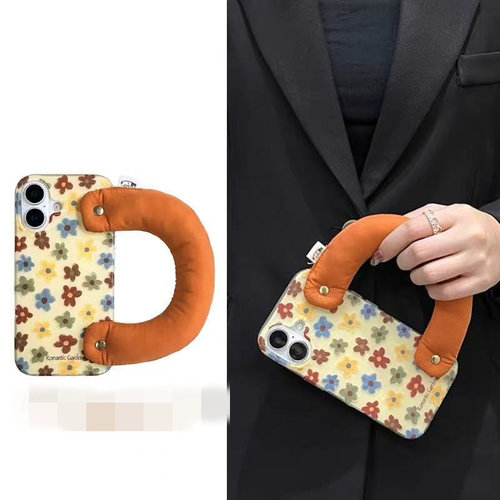 适用小米15手机壳turbo4红米note14/13/12油画花朵civi3/2/4pro充棉腕带11T/10/9/8秋冬新款max可拎手提mix壳