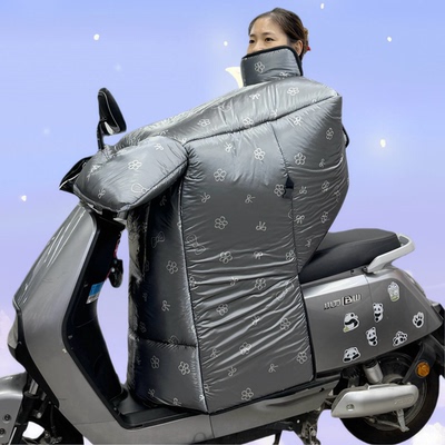 冬季电动车挡风被加厚加大加宽护肩保暖防寒踏板电摩加绒防风护腿