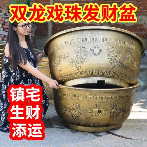 欧式复古树脂加厚龙缸