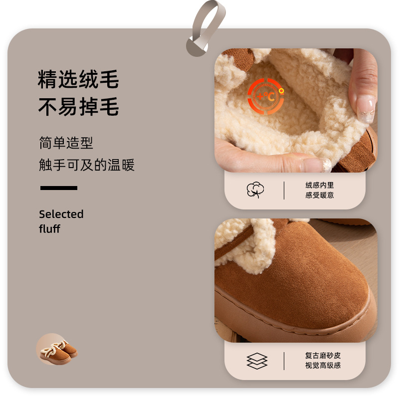 南波万包头拖鞋女冬季居家外穿毛绒百搭ins潮网红鞋保暖棉鞋