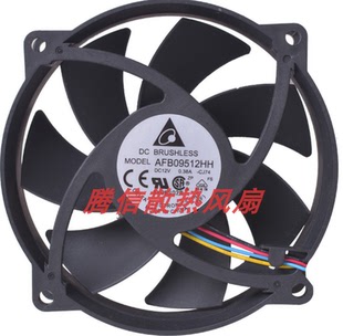 台达AFB09512HH 12V 0.38A 9025 9CM PWN温控圆形滚珠CPU机箱风扇