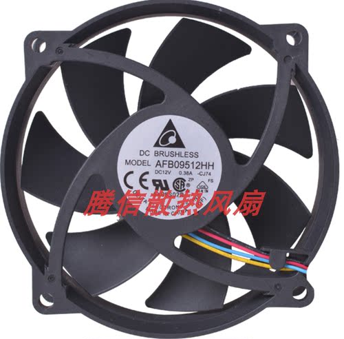 台达AFB09512HH 12V 0.38A 9025 9CM PWN温控圆形滚珠CPU机箱风扇