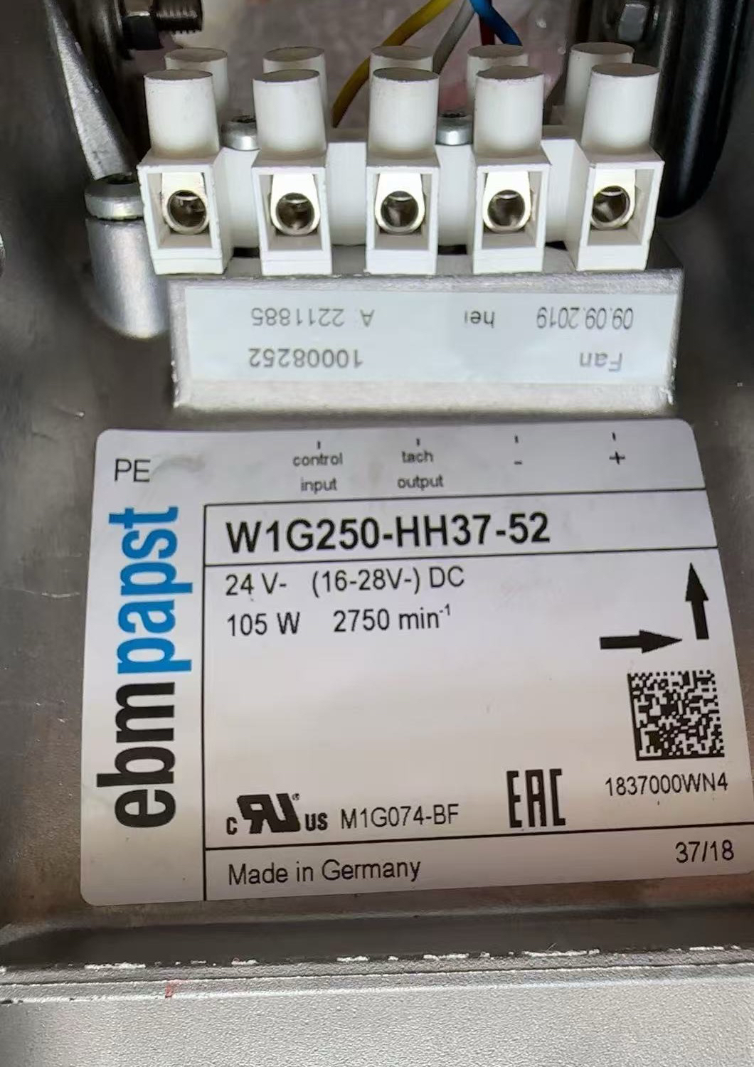 W1G200-HH77/HH29-13 W1G250-HH37-52 德国ebmpapst全金属24V风扇