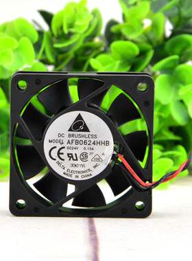 DELTA台达AFB0624HHB 24V 0.15A 6CM 6015 2线变频器滚珠散热风扇