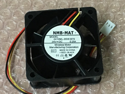 2410ML-05W-B79 –E50 24V 0.25A 三线原装NMB 60*60*25 进口风扇