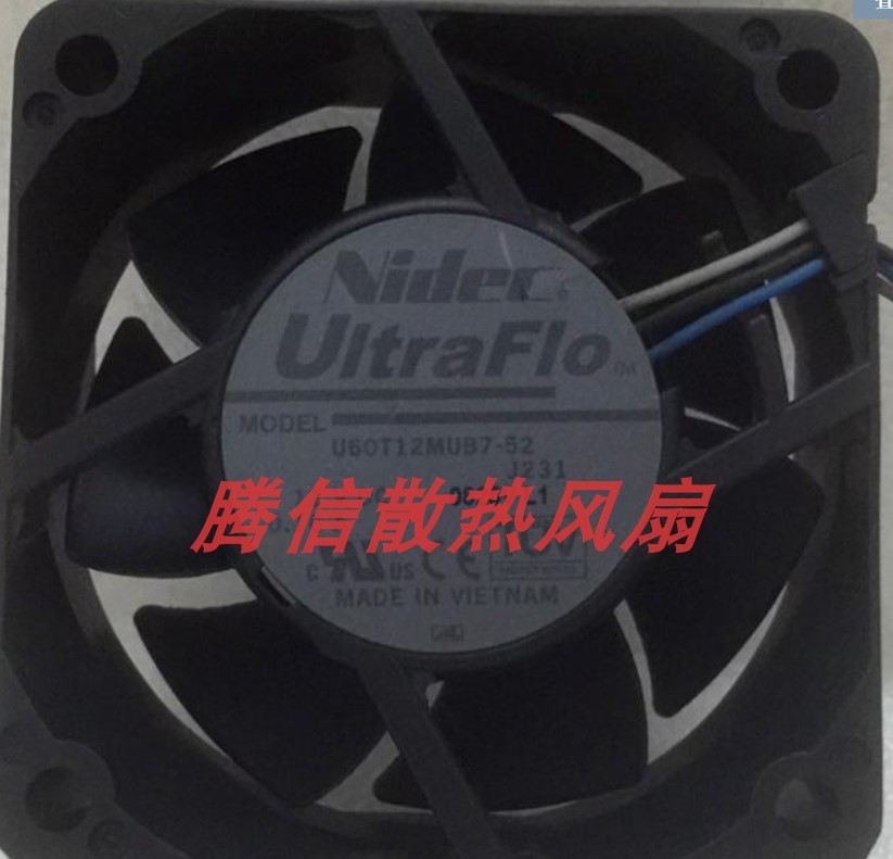 Nidec 6025 6CM U60T12MUB7-52 J23 12V 0.16A 3线投影机液压风扇