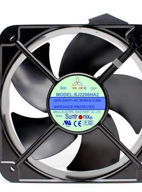 台湾三巨SJ2206HA2 HA3 110V方形SJ20060HA1耐高温铁叶轴流风扇