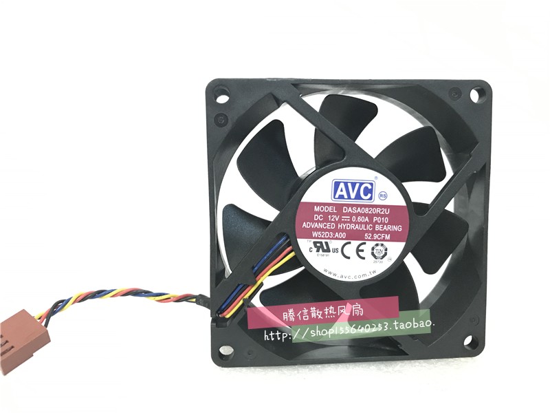 AVC DASA0820R2U 12V 0.60A 8020 8CM 大风量CPU温控机箱散热风扇