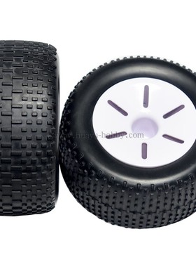 HSP高速无限模型配件17703白色轮毂轮胎组1/10遥控车越野短卡原厂