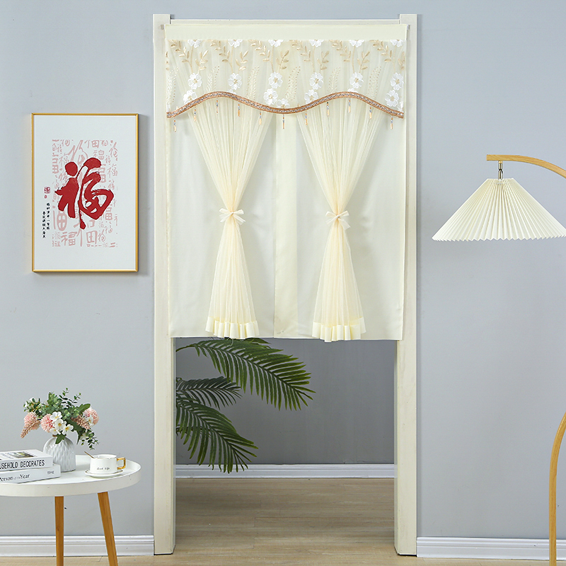 新款不透明装饰四季通用短款门帘客厅隔断卧室遮挡防走光透气门帘