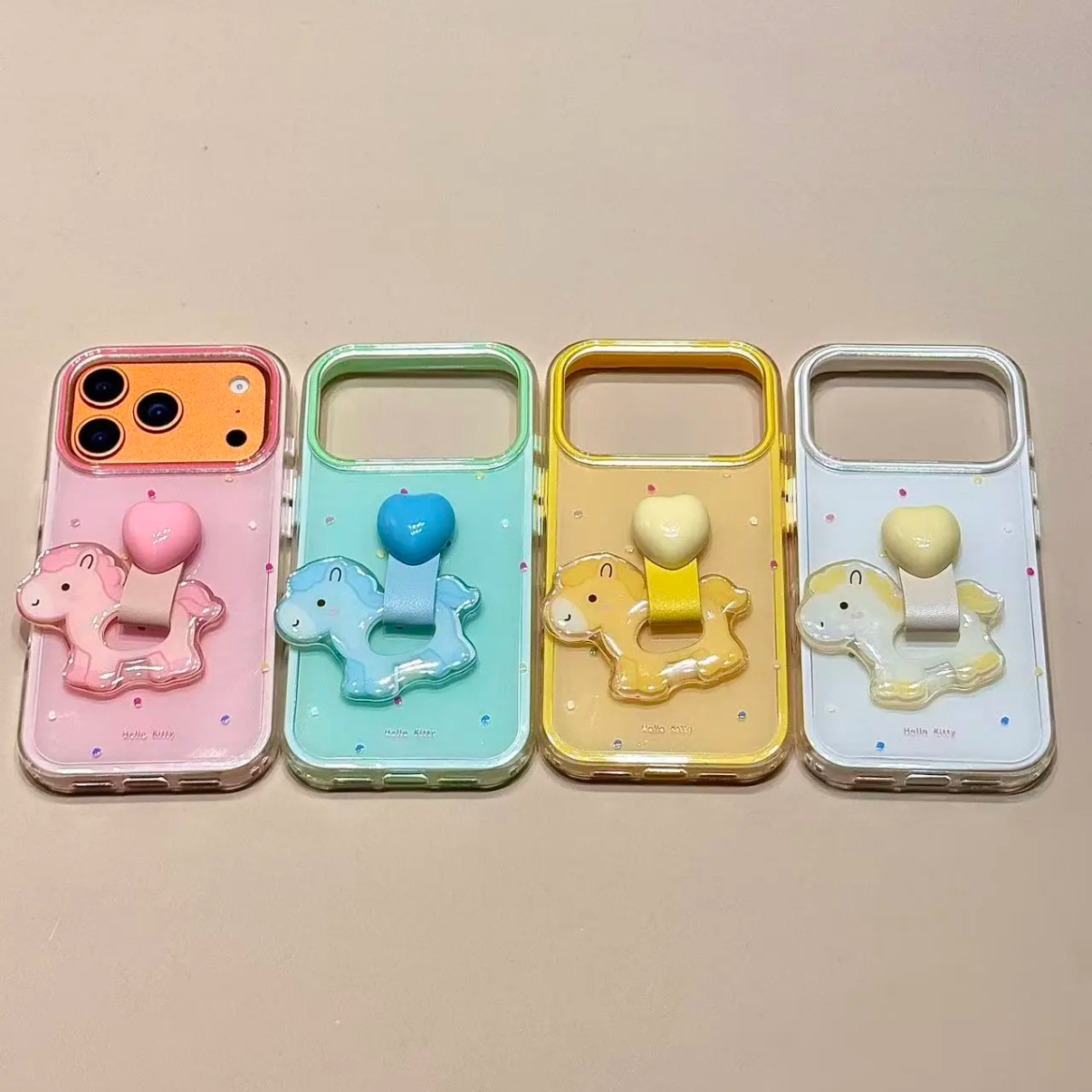 个性彩波点小马指环扣手机壳