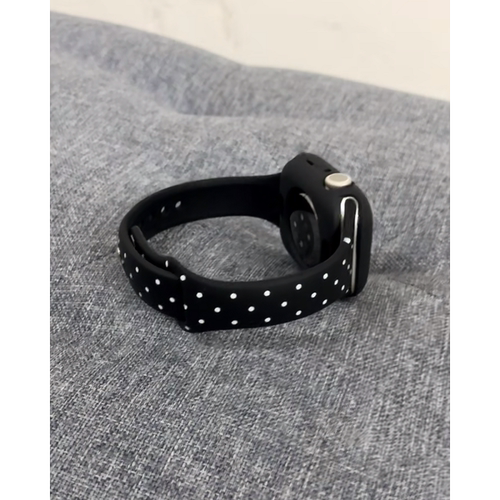 苹果手表iWatch11表带黑底小波点硅胶小蛮腰适用Applewatch10代se