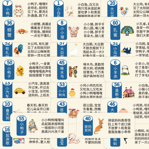 哄娃早教顺口溜贴纸启蒙教育认知学习创意儿歌益智笔记本diy120张