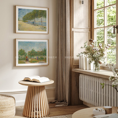 梵高系列 世界名画横幅沙发背景装饰画心 美式风景抽象艺术海报画