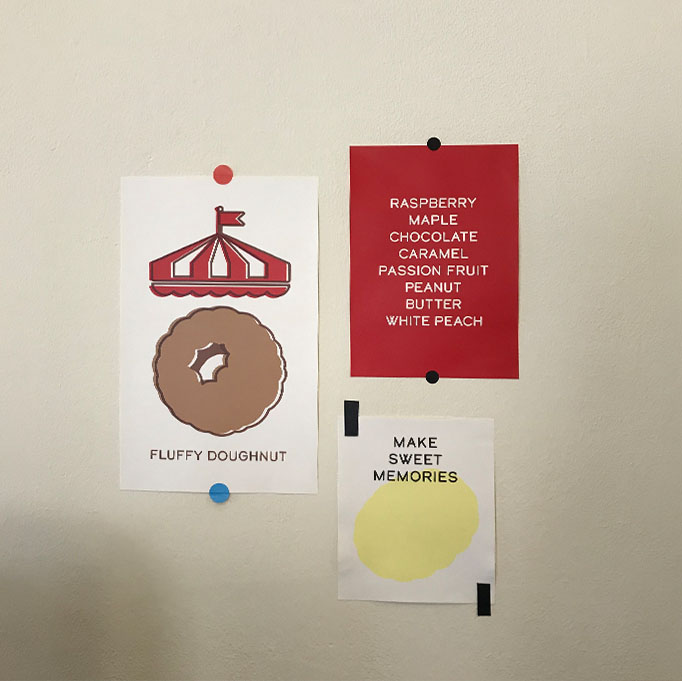 | donuts | 韩国 敲可爱的甜甜圈 设计师大卡片套装 3张入 推荐 家居饰品 现代装饰画 原图主图