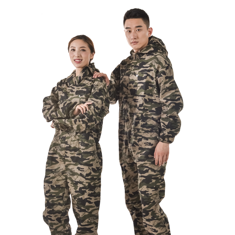 防尘工作服连体带帽迷彩工装