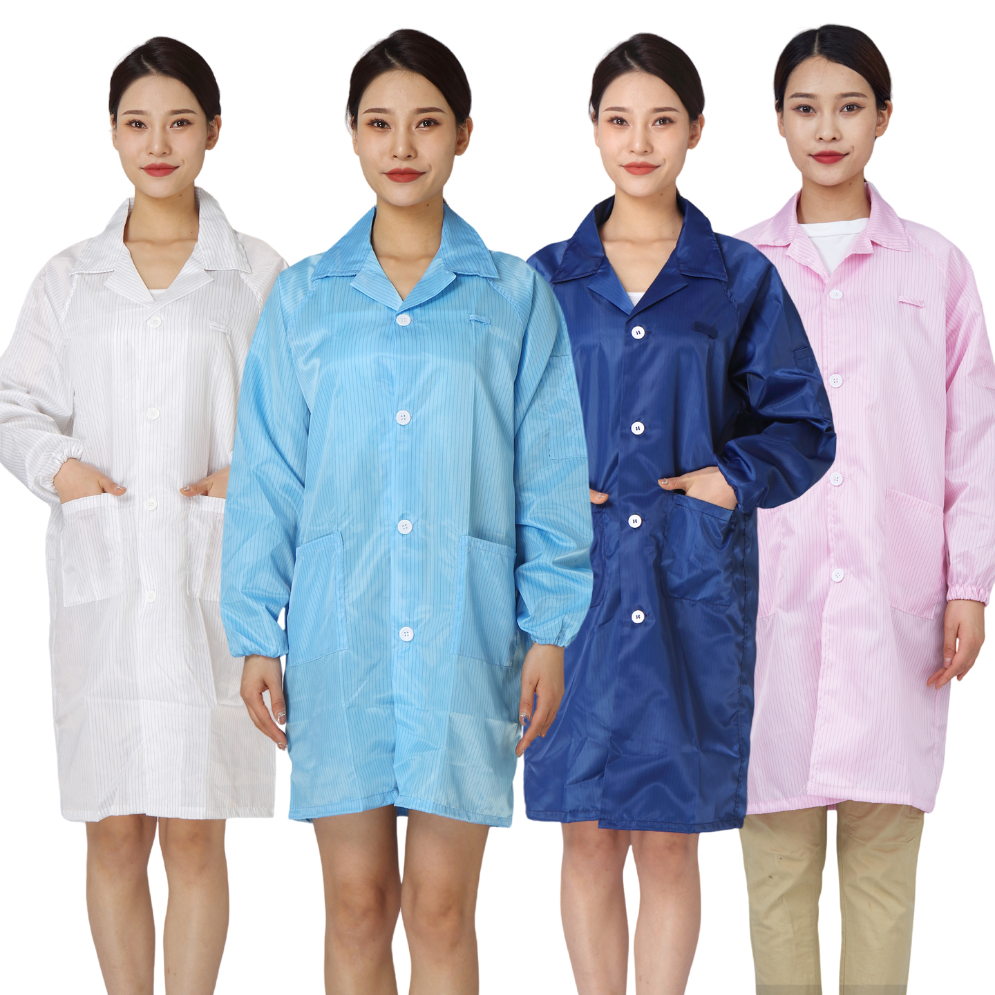 食品厂长款车间男女洁净防静电衣