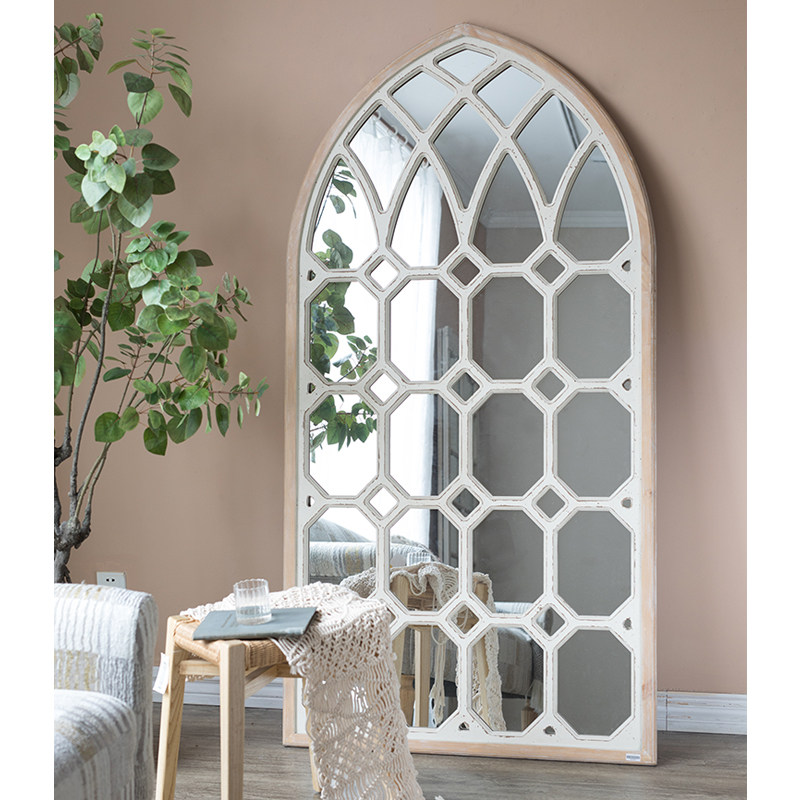 法式穿衣镜全身落地镜贴墙卧室装饰艺术拍照背景镜民宿艺术