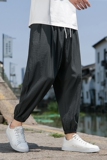 【】风冰棉夏季薄款透气休闲哈伦裤阔腿灯笼裤M802-P50，男装休闲裤，四季星座220-1