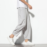 夏季风民族风九分复古阔腿棉麻萝卜裤灯笼裤220-1-MK857-P40，男装休闲裤，四季星座220-1