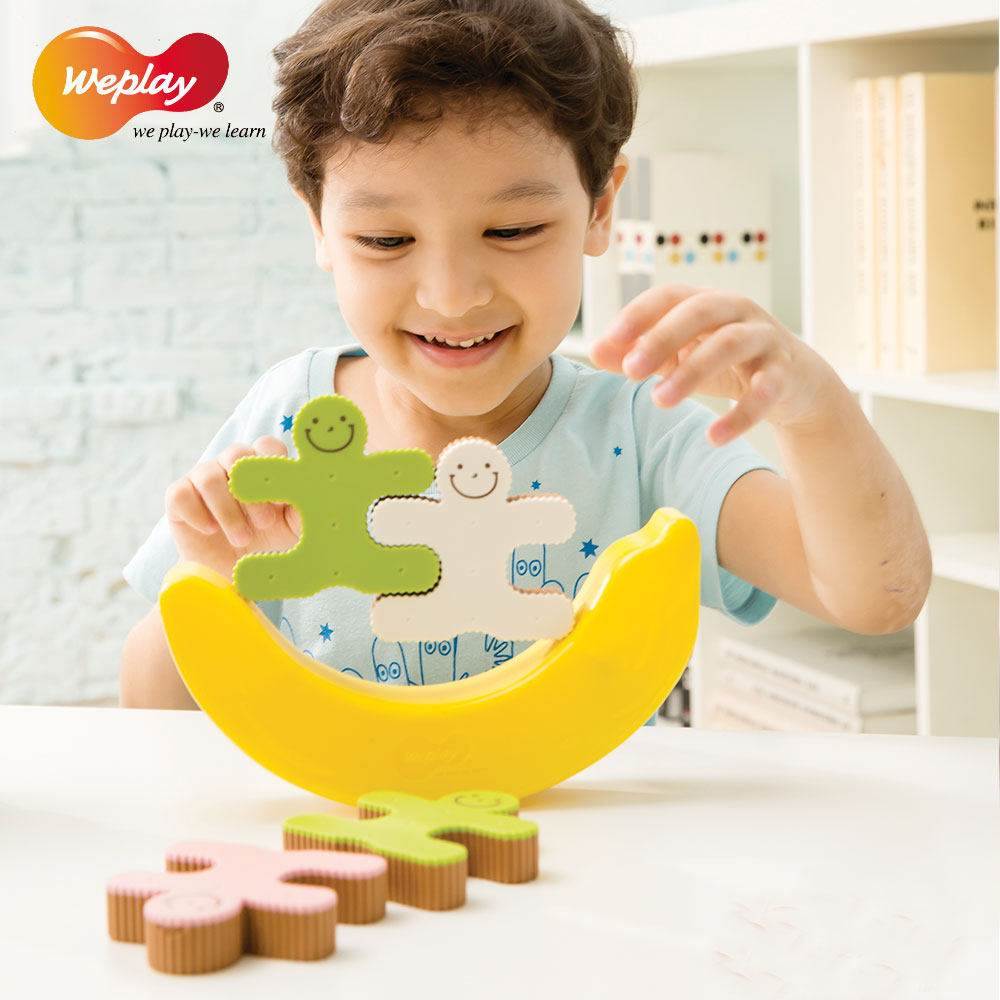 台湾原装进口wepaly早教益智感统玩具听力训练塑料平衡饼干人积木