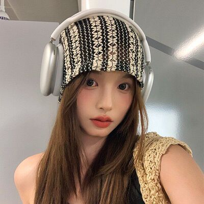 日系文艺百搭缕空堆堆帽子女春夏薄款蕾丝套头帽冷帽显脸小包头帽