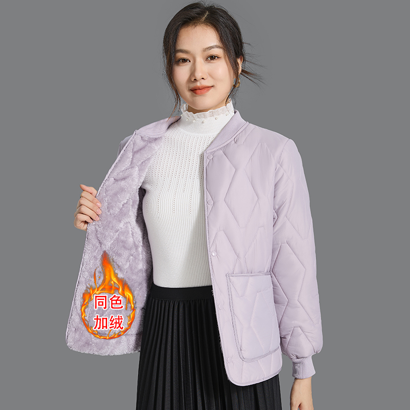 2025新款秋冬羽绒棉服女内胆加厚加绒大码妈妈装内穿保暖棉衣外套