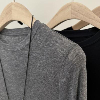 唤醒感知 無敌舒适 天丝羊毛长袖T恤 轻薄无束缚纯色打底衫女 薄