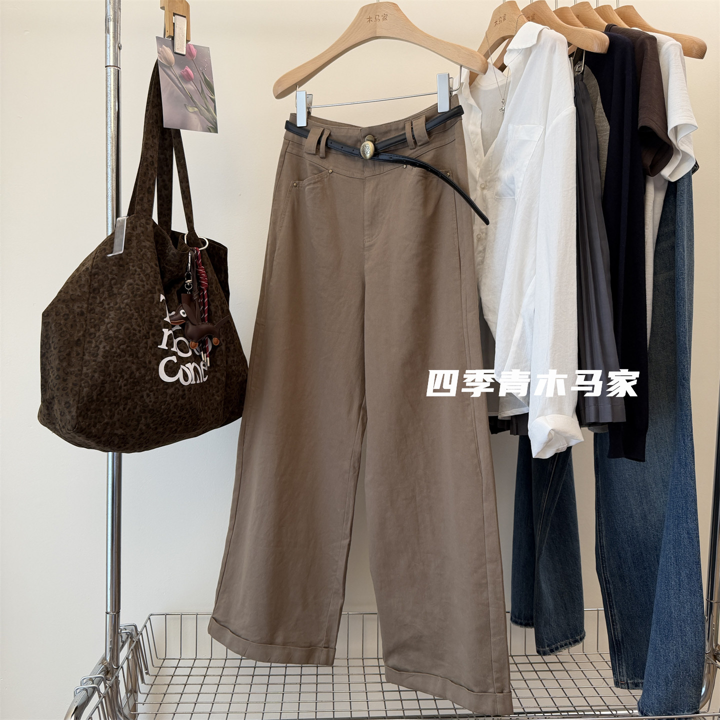 糯米棉微弹显瘦直筒法棍裤图片