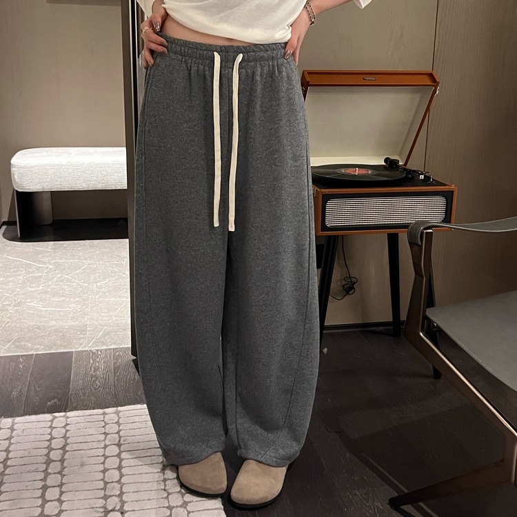 秋冬加绒休闲弯刀裤女卫裤