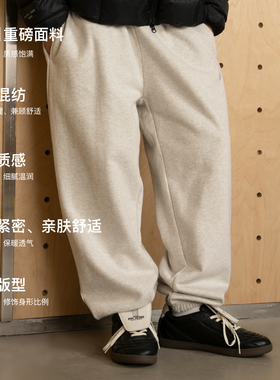 PINSKTBS「加绒卫裤」25秋冬日系复古休闲宽松重磅加绒基础卫裤男