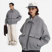 PINSKTBS「毛呢夹棉短外套」25秋冬休闲宽松多口袋毛呢短款 外套男