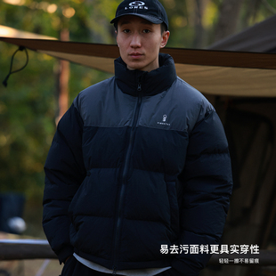 PINSKTBS 日系宽松高充绒量鸭绒拼色棉服羽绒面包服 24AW秋冬新款