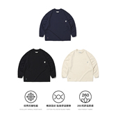 PINSKTBS「空气层」春季 定番休闲宽松速干抗皱圆领长袖 T恤男