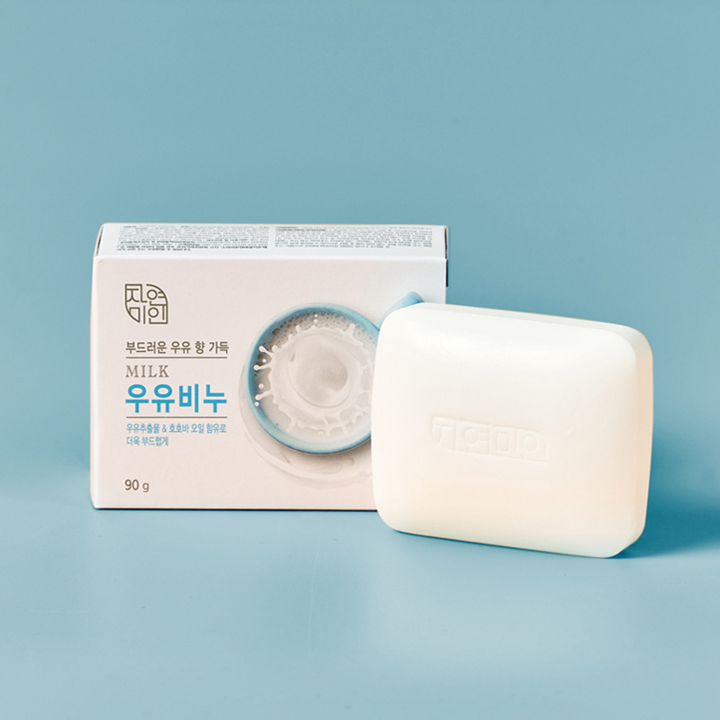 韩国进口正品吴琼花牛奶香皂洁面皂洗澡皂美白滋润清洁 90g