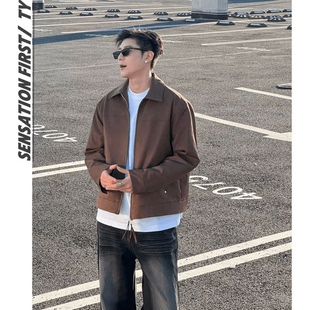 田野L 哈灵顿夹克板正翻领夹克 美式