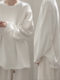 口袋T恤 新疆棉简约宽松落肩长袖 衣疫 叠穿搭档之一件白色T恤