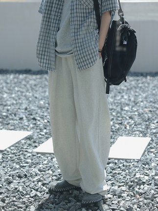 衣疫 适合夏天的垂感麻棉混纺杂色凉裤慵懒穿搭直筒休闲长裤日常
