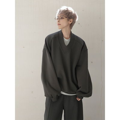 V领重磅水洗480g大毛圈廓形卫衣